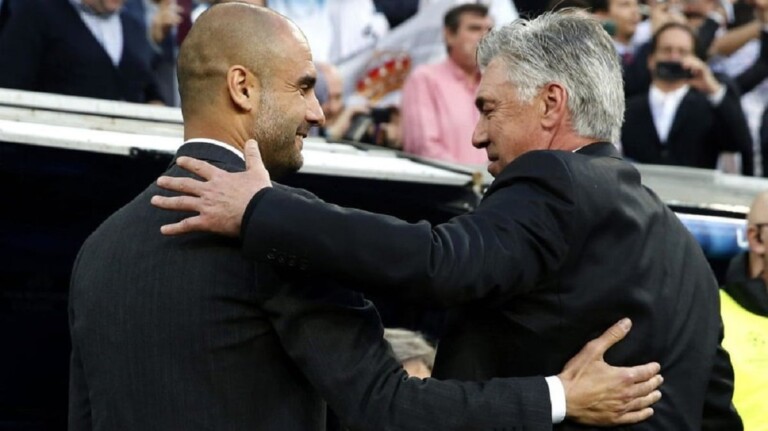 Pep Guardiola et Carlo Ancelotti